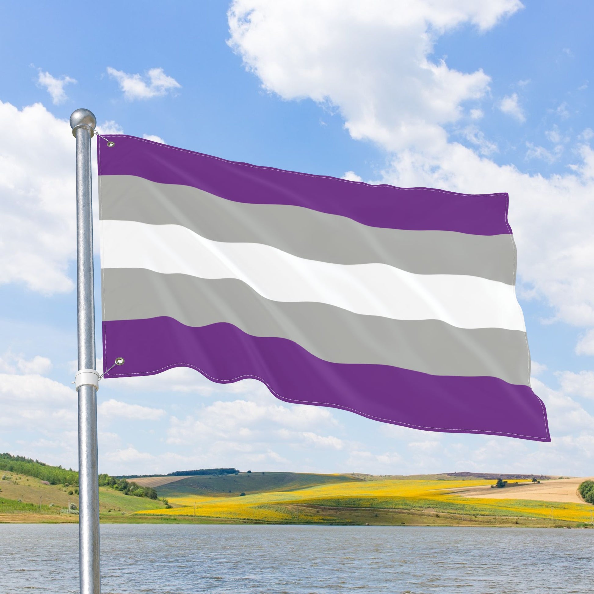 Greysexual Pride Flag with Grommets