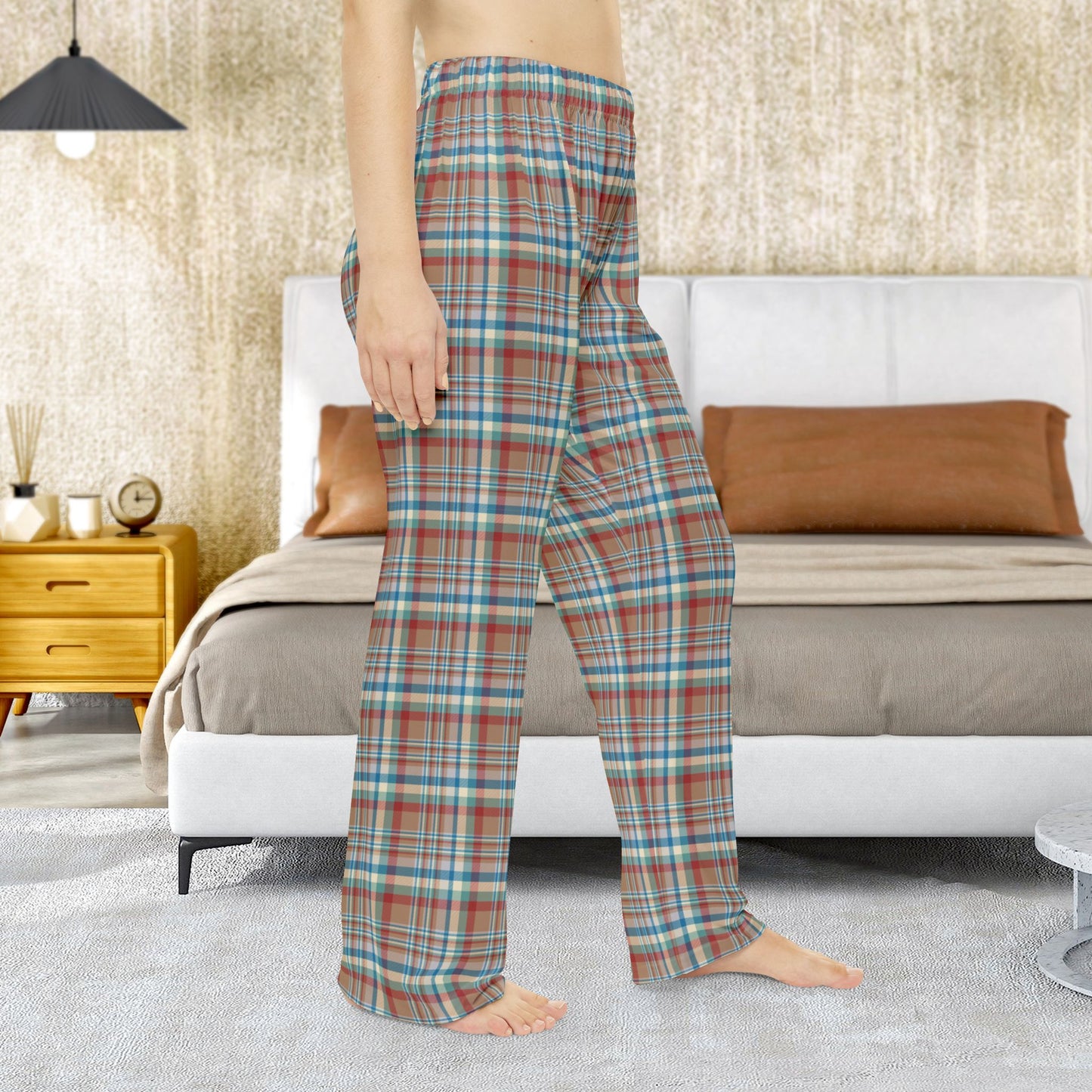 Brown, Red & Blue Aurora OH Plaid Pajama Pants