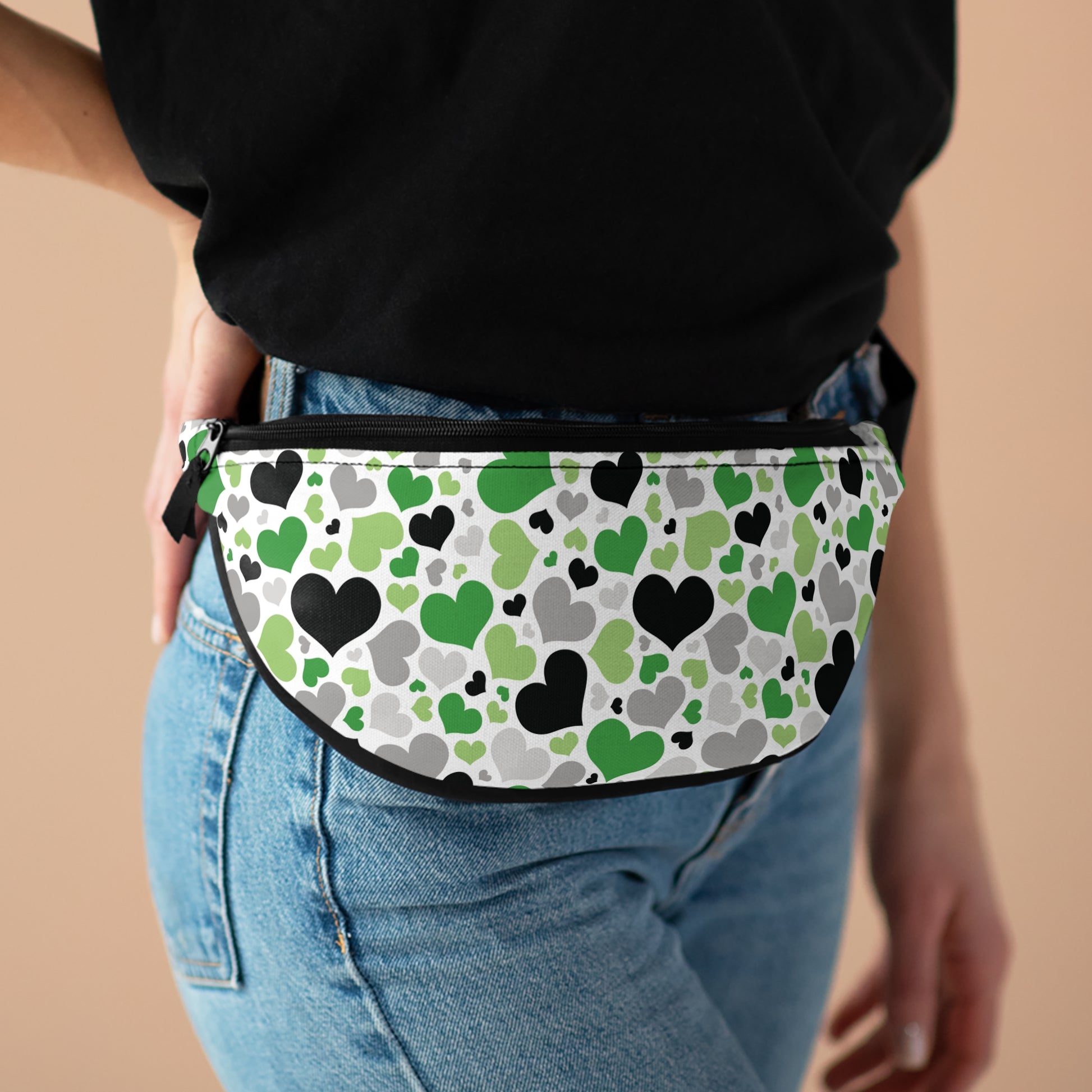 One size Aromantic Pride Hearts Fanny Pack