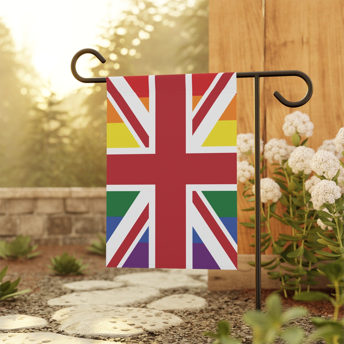 UK LGBTQIA+ Rainbow Pride Horizontal Garden Flag Banner