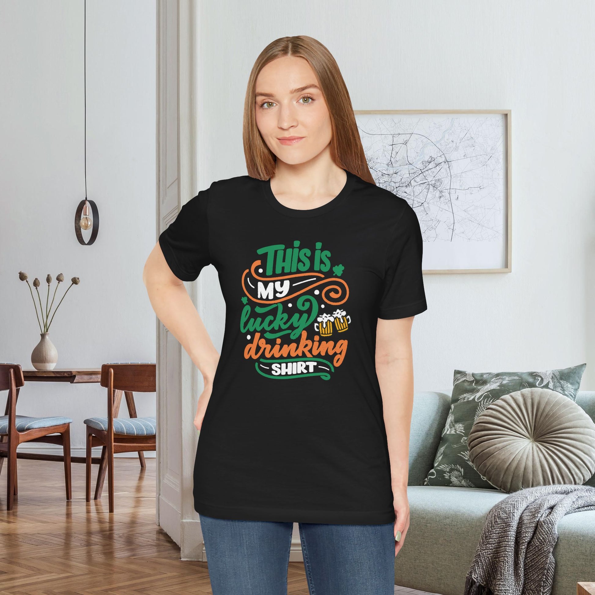 Black This Is My Lucky Drinking Shirt St. Patrick's Day Tee