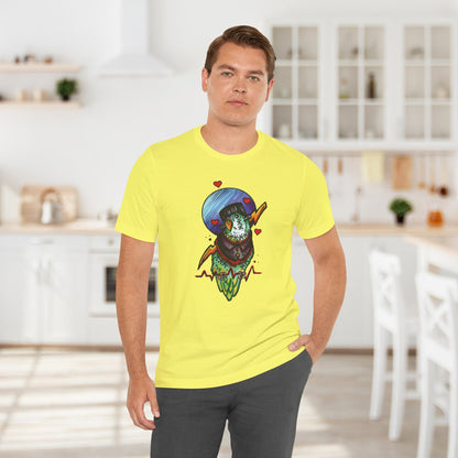 Frankenstein Lovebird, Hand-Drawn & Hand-Colored Tee