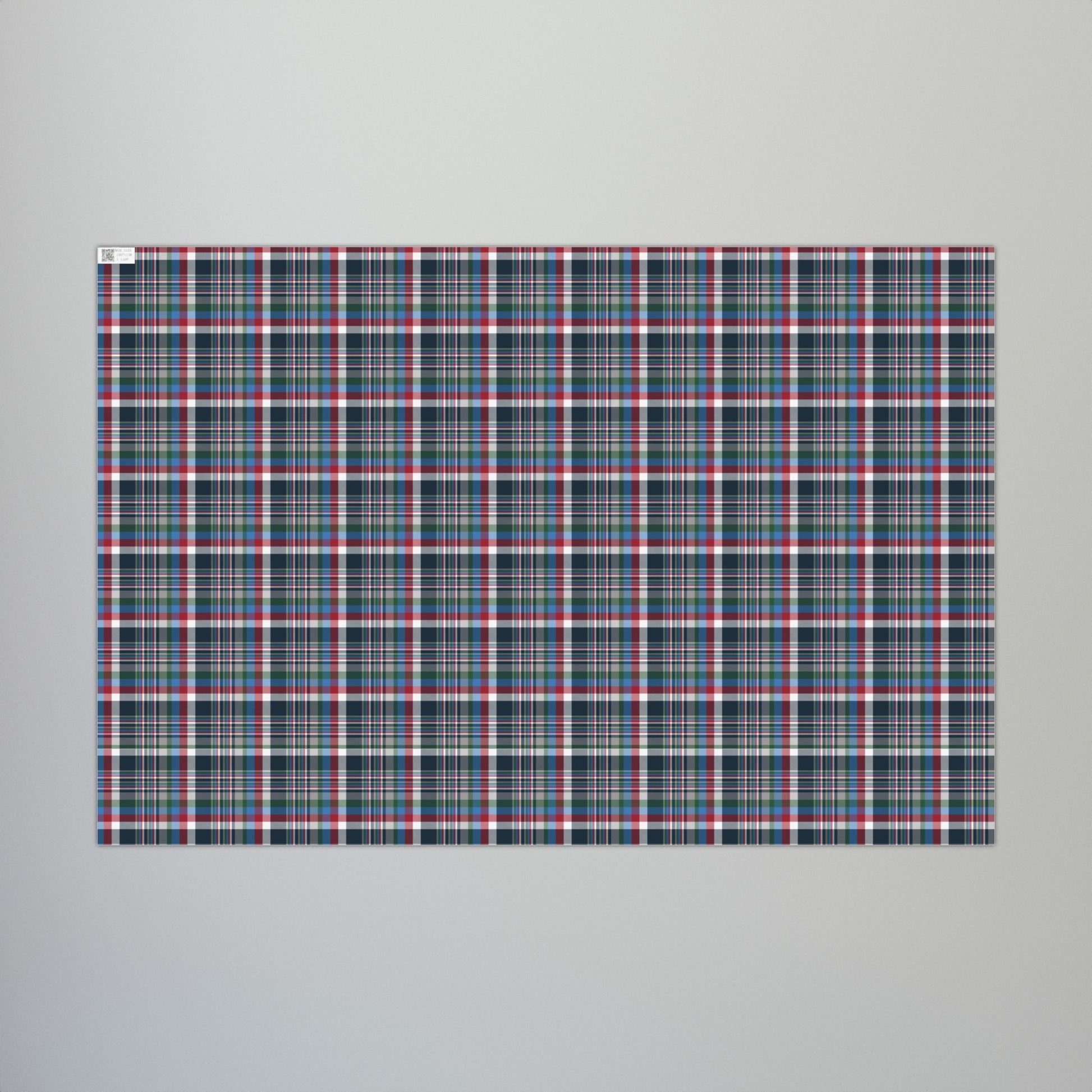 Christmas Blue & Red Houston TX Plaid Gift Wrapping Paper Roll