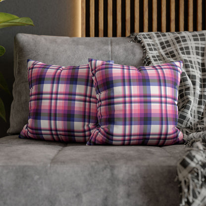 Genderfluid Plaid Faux-Suede Throw Pillow Cover