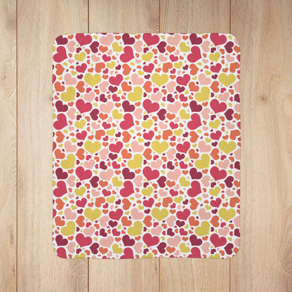 Non-Binary Girl Pride Valentine’s Day Hearts Fleece Sherpa Blanket