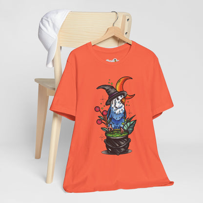 Lovebird Witch, Hand-Drawn & Hand-Colored Tee