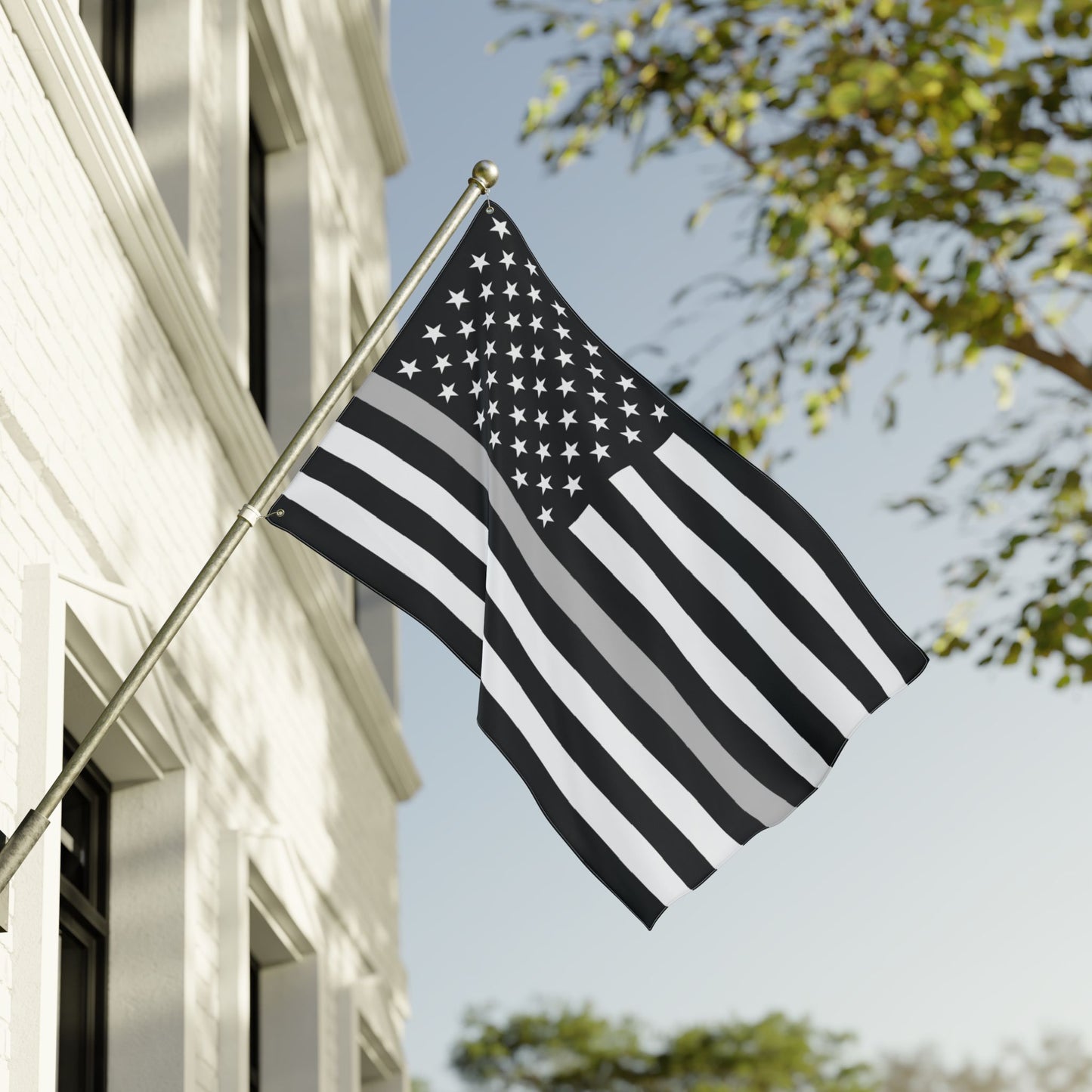 36'' × 60'' USA Thin Silver Line American Flag with Grommets