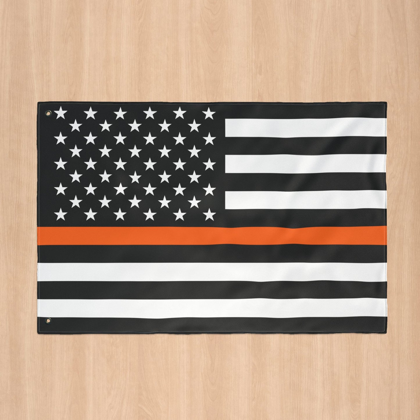 USA Thin Orange Line American Flag with Grommets
