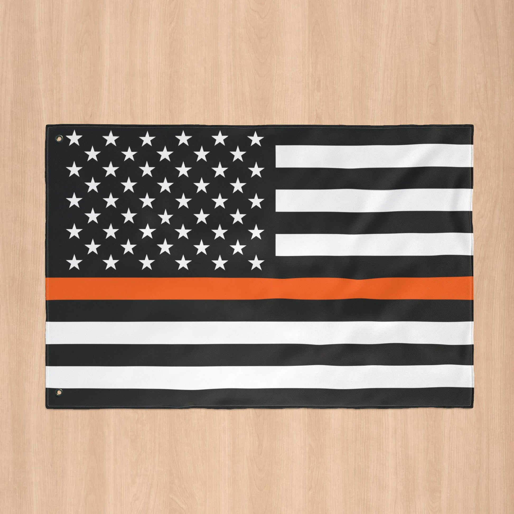 USA Thin Orange Line American Flag with Grommets