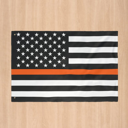 USA Thin Orange Line American Flag with Grommets