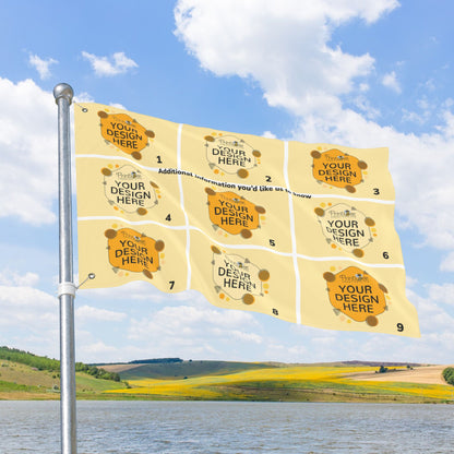 Custom 9 Flag Collage with Grommets