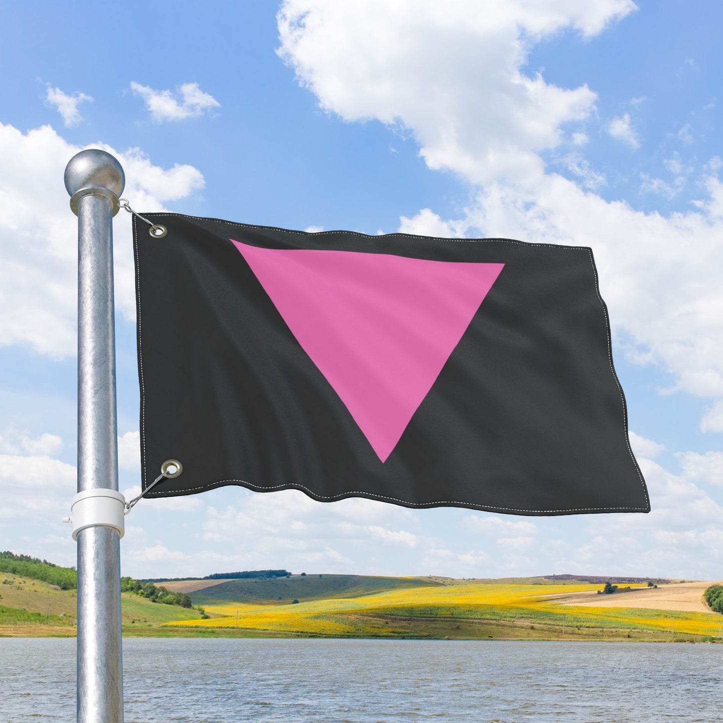 Lesbian Pride Double-Sided Pink Triangle Flag with Grommets