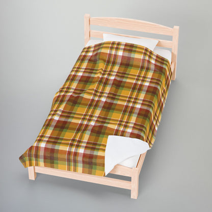 Thanksgiving Plaid Velveteen Plush Blanket