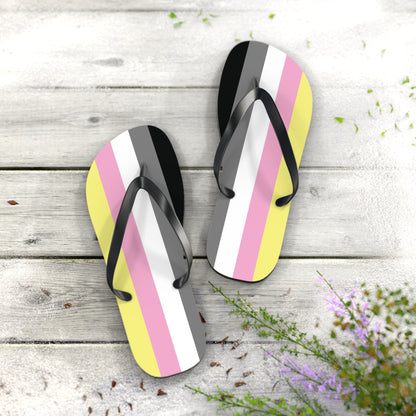 XL Black sole Queerplatonic Pride Flip Flops