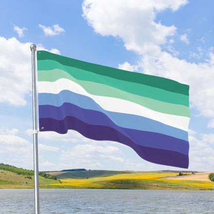 Gay Men Trans-Inclusive 7-Stripe Pride Flag with Grommets