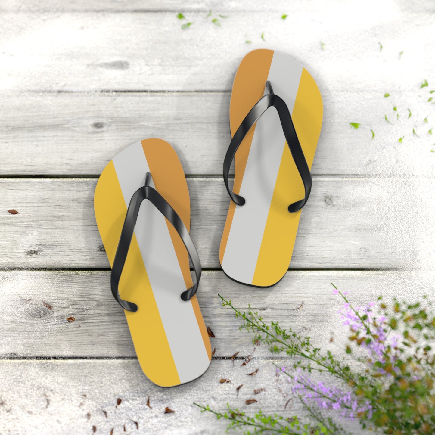 L Black sole Disability Gold Pride Flip Flops