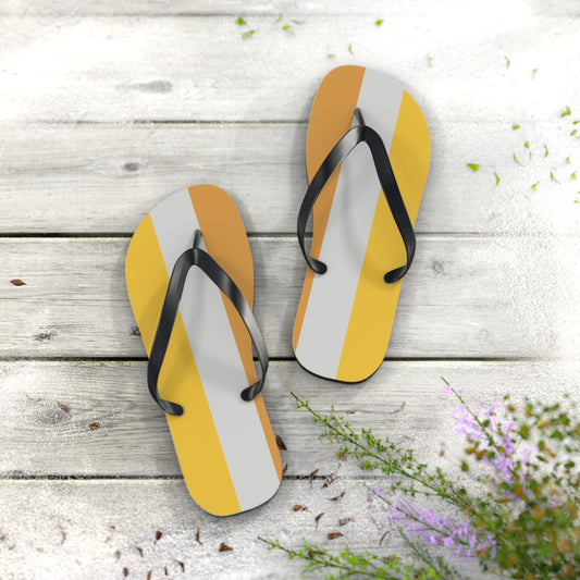 L Black sole Disability Gold Pride Flip Flops