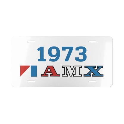 AMC Red, White & Blue AMX Logo Blue Year White Custom Vanity Plates
