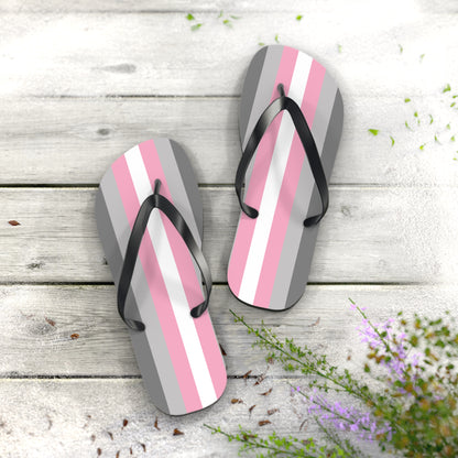 XL Black sole Demigirl Pride Flip Flops