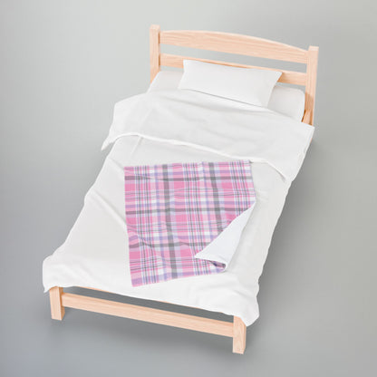 Cupiosexual Pride Plaid Velveteen Plush Blanket