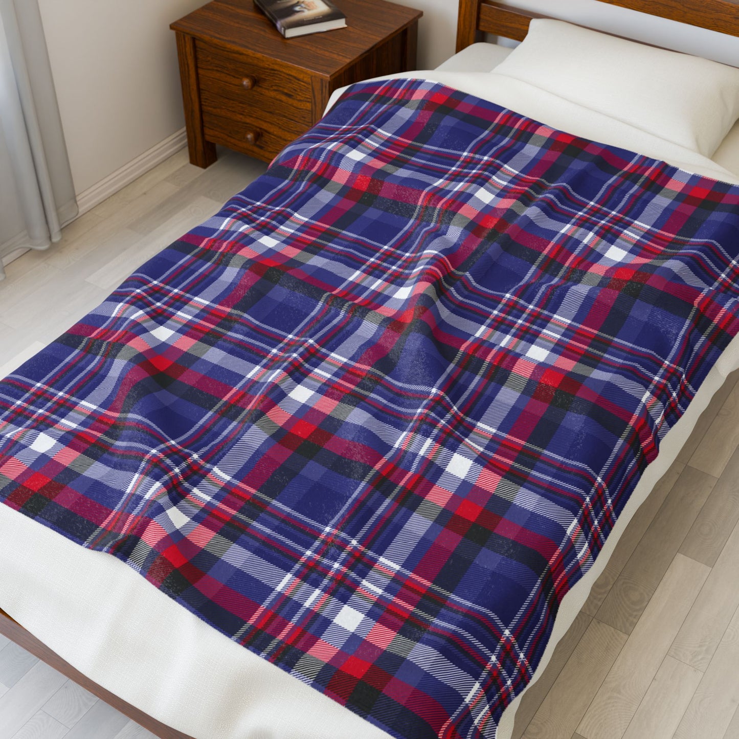Leather Pride Plaid Velveteen Plush Blanket