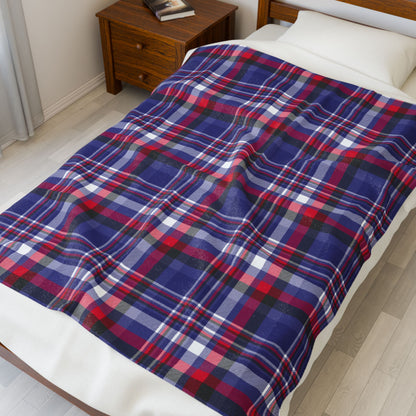 Leather Pride Plaid Velveteen Plush Blanket