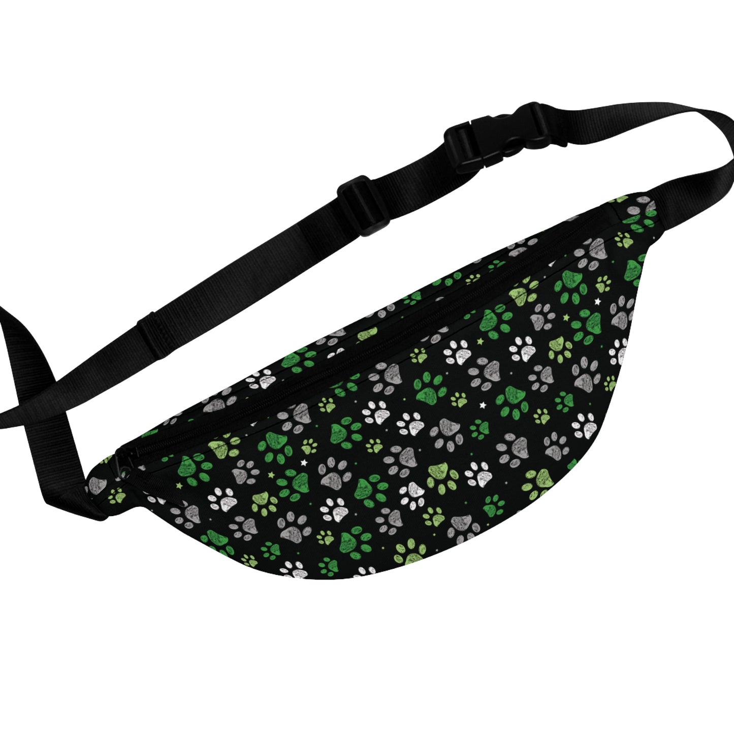 Aromantic Pride Paw Print Fanny Pack