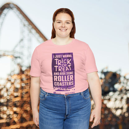 I Just Wanna Trick-or-Treat & Roller Coasters Tee (FRONT graphic) • Irvine Ondrey Engineering
