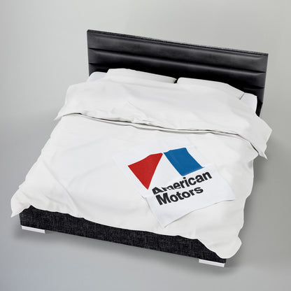 AMC Logo White Velveteen Plush Blanket