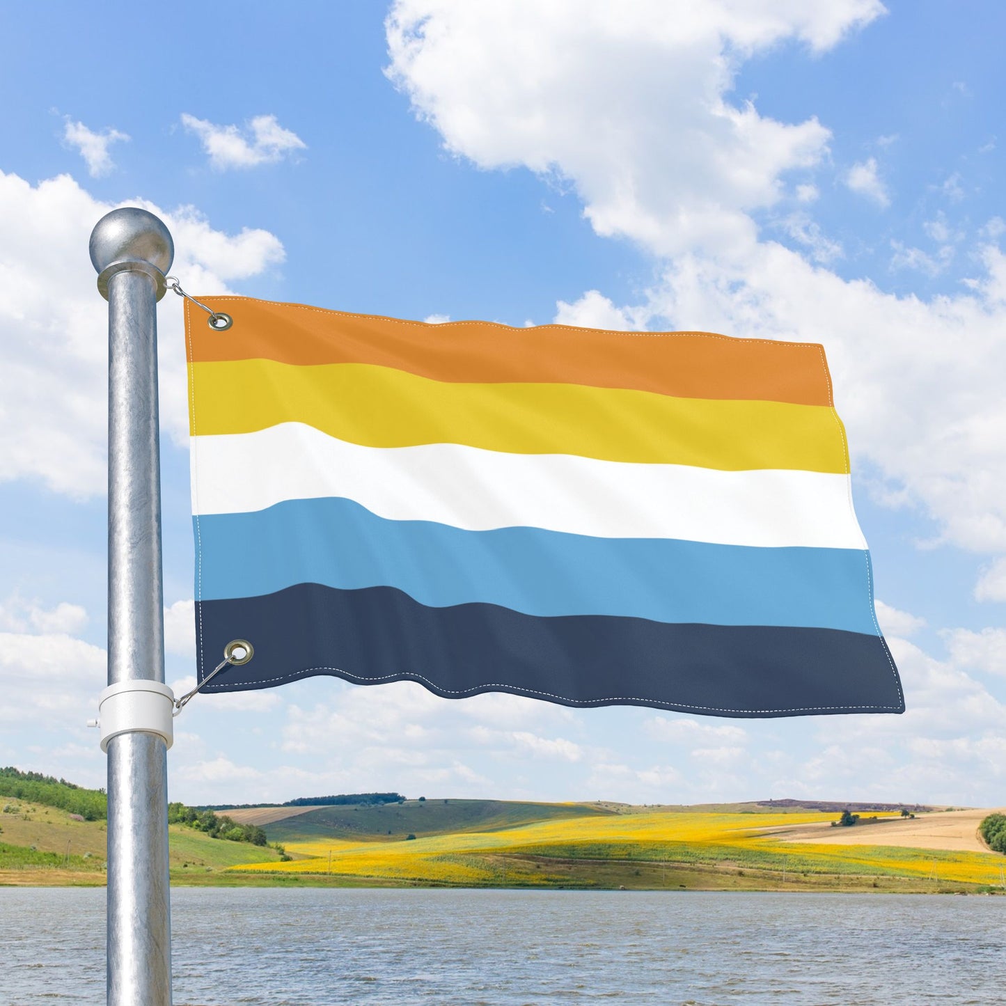 Aromantic Asexual Pride Flag with Grommets