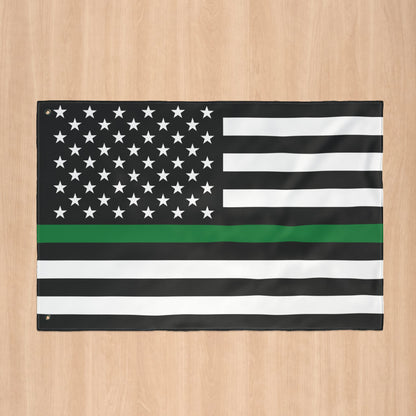 USA Thin Green Line American Flag with Grommets