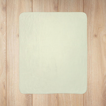 Light Green & Cream Gingham Fleece Sherpa Blanket