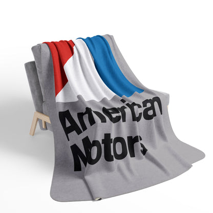 AMC Logo Grey Fleece Sherpa Blanket
