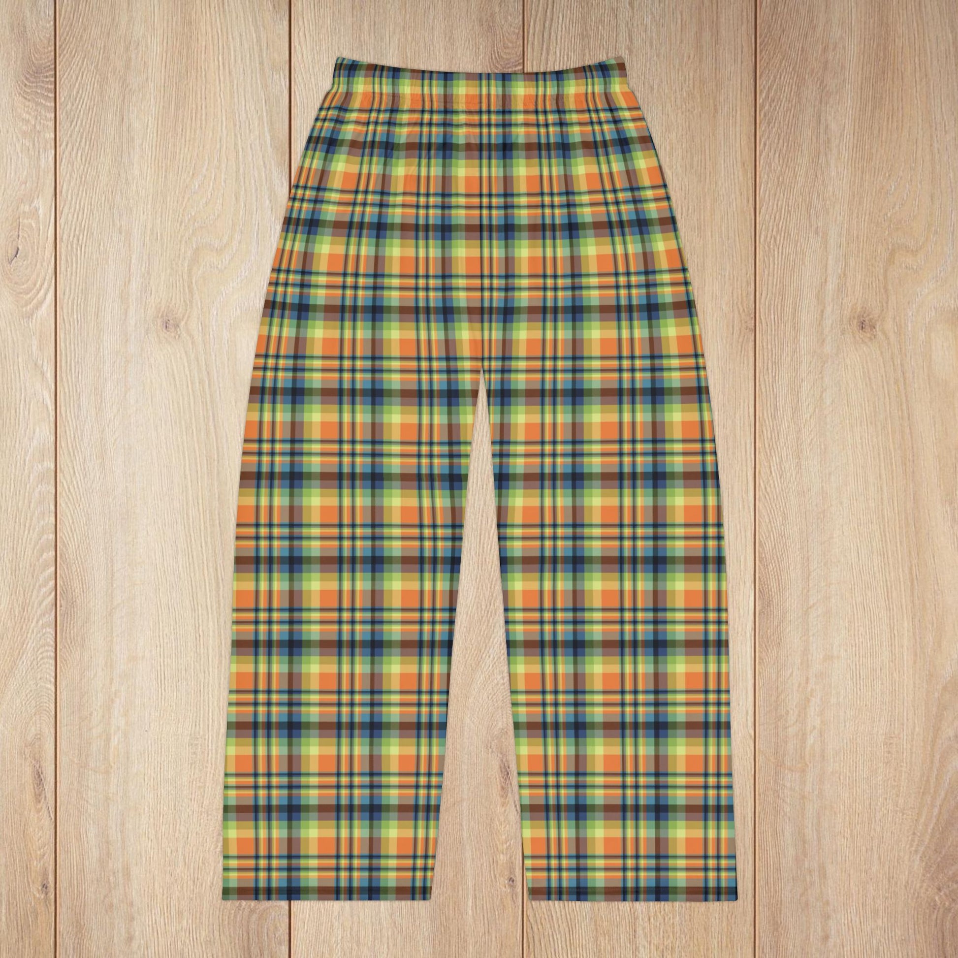 Men’s Orange, Green & Blue Ohio Plaid Pajama Pants