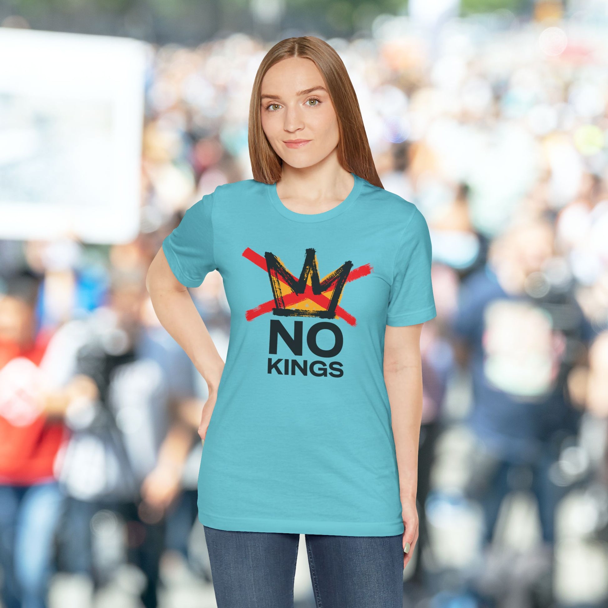 Turquoise No Kings Tee (FRONT graphic)