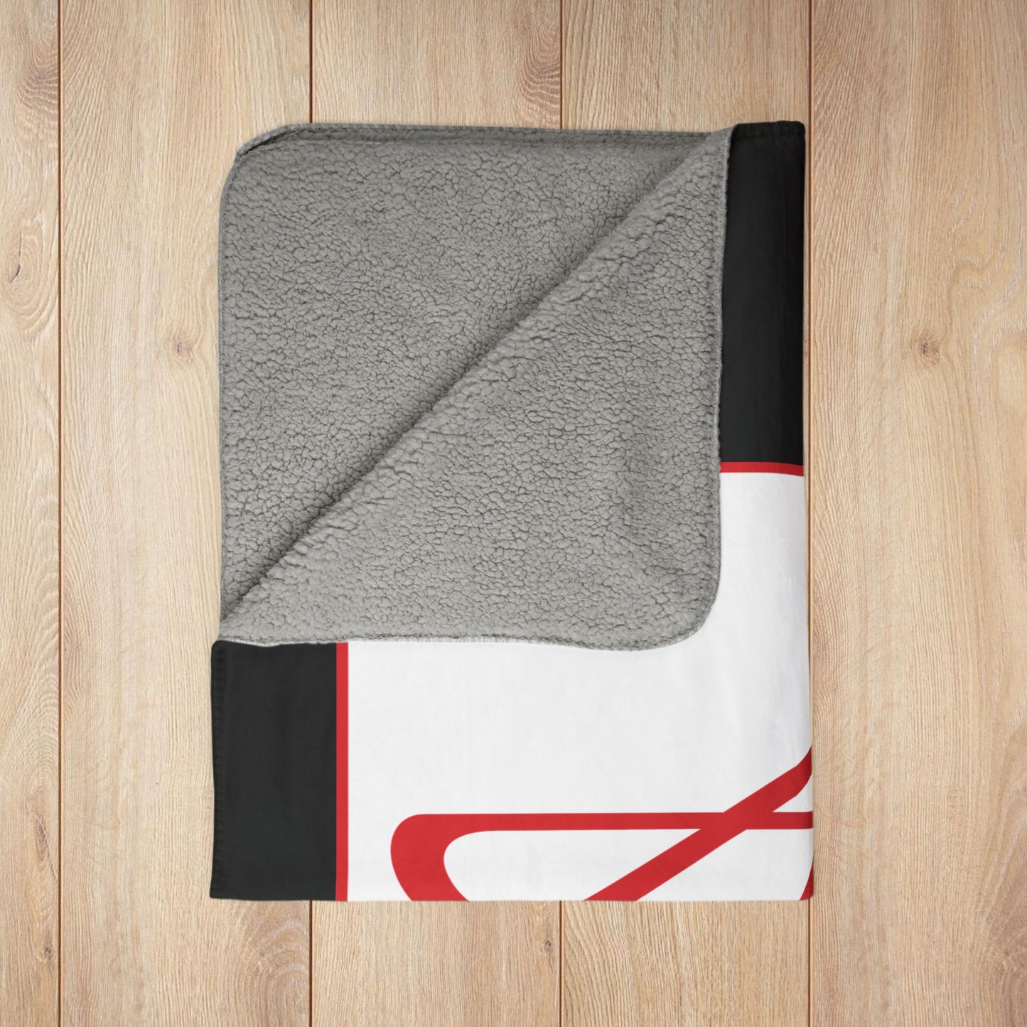 AMC Square Logo Black Fleece Sherpa Blanket