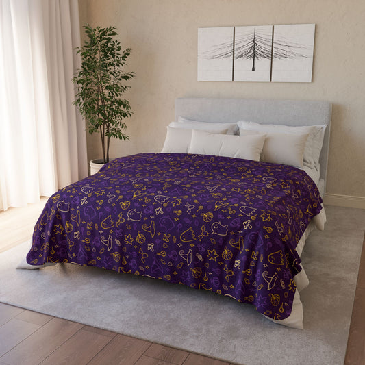 Intersex Pride Halloween Purple Fleece Sherpa Blanket