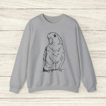 Floofball Lovebird, sudadera con cuello redondo Line Art