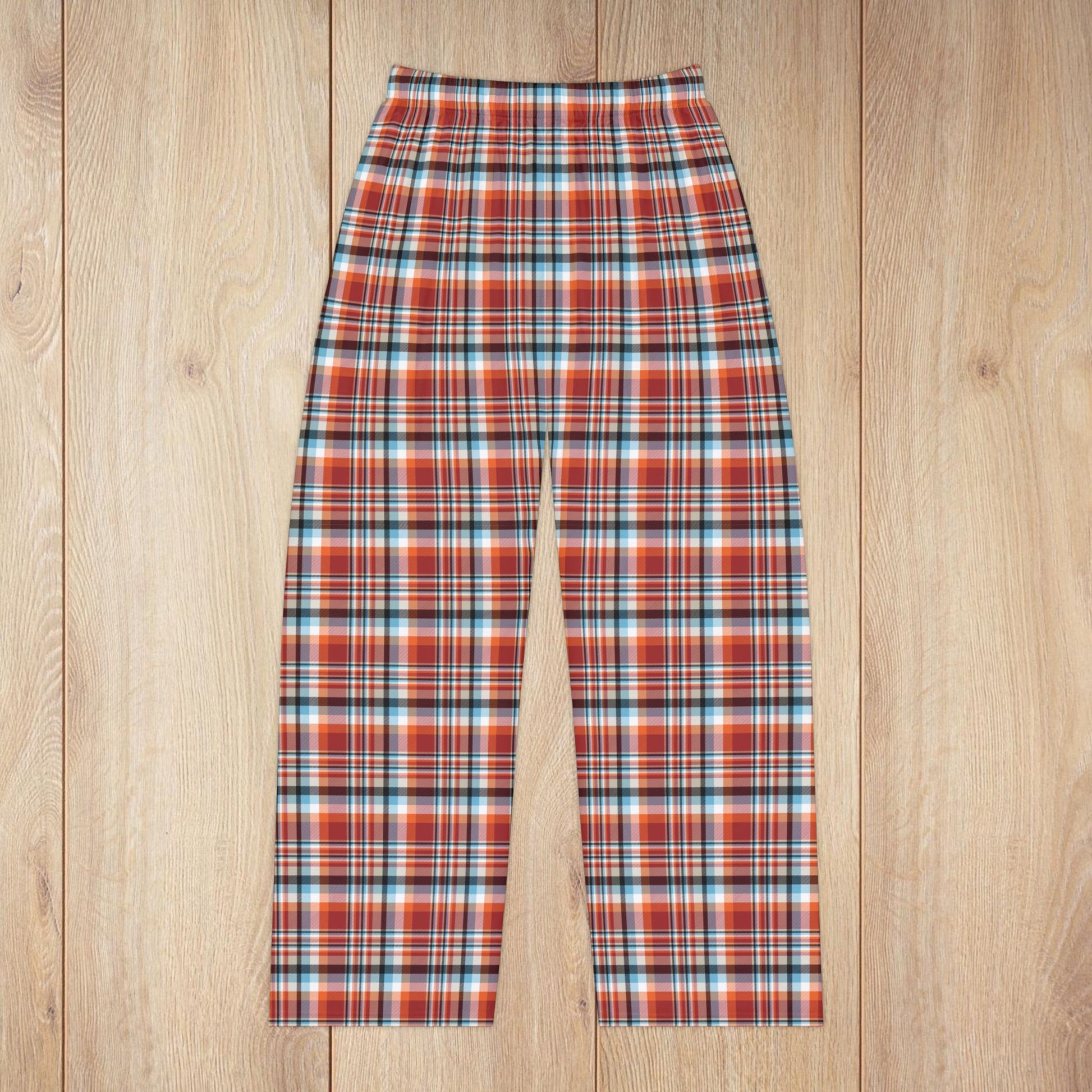Women’s Red, Orange & Blue Sandusky OH Plaid Pajama Pants