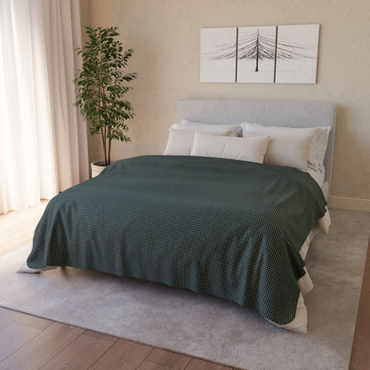 Green Buffalo Plaid Gingham Fleece Sherpa Blanket