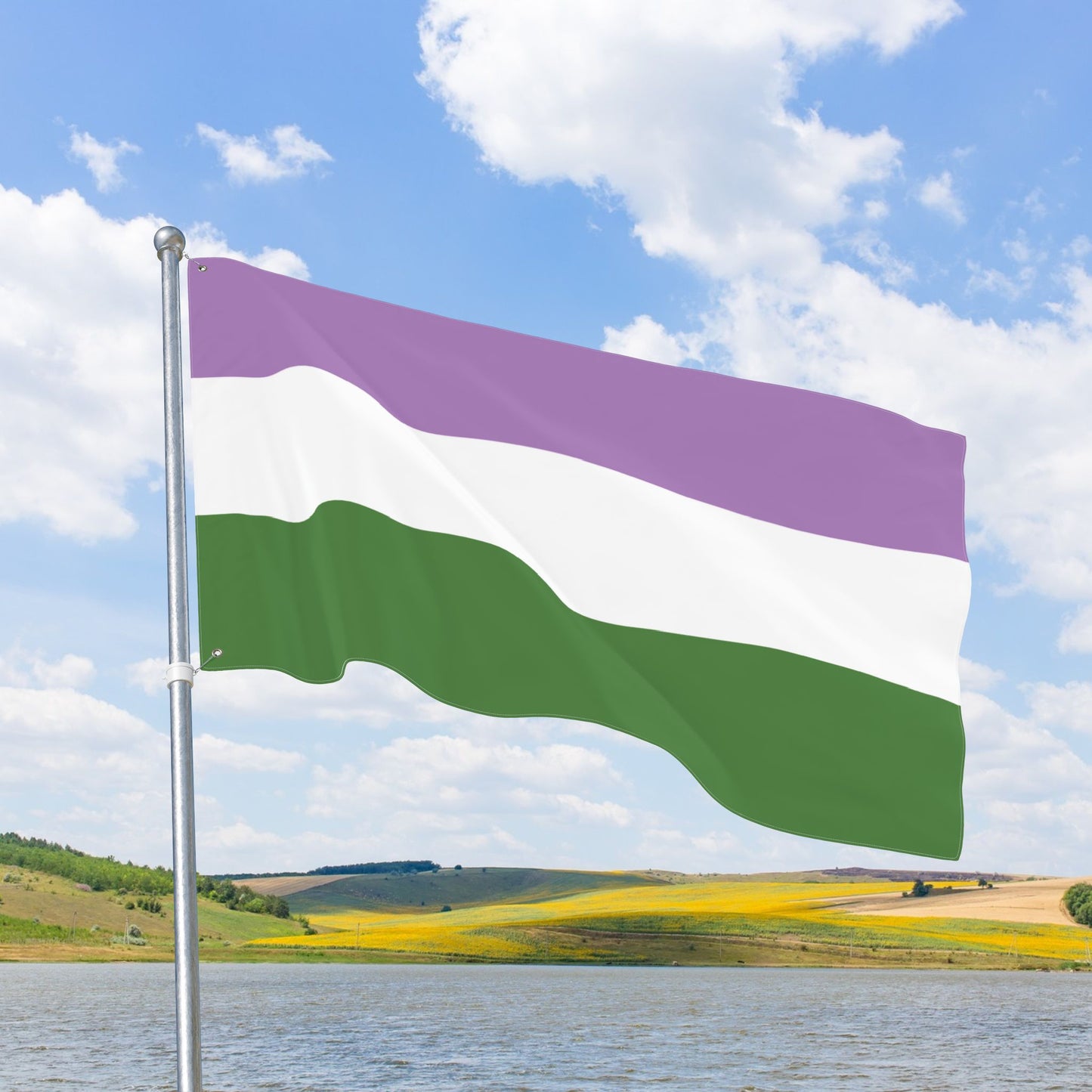 Genderqueer Pride Flag with Grommets