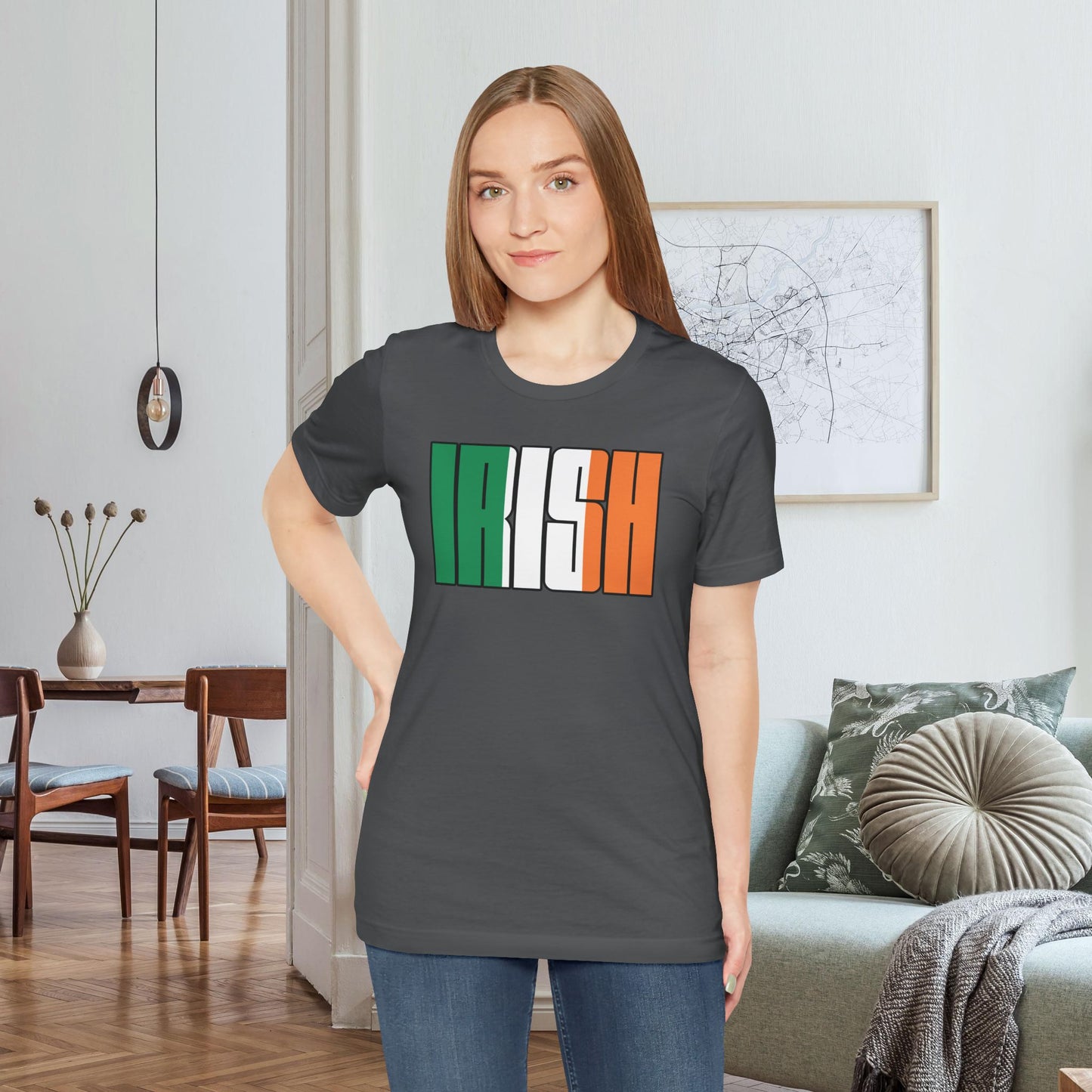 Asphalt Irish Tee, Ireland Flag Shirt
