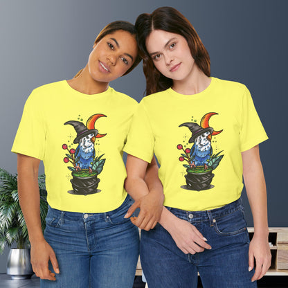 Lovebird Witch, Hand-Drawn & Hand-Colored Tee