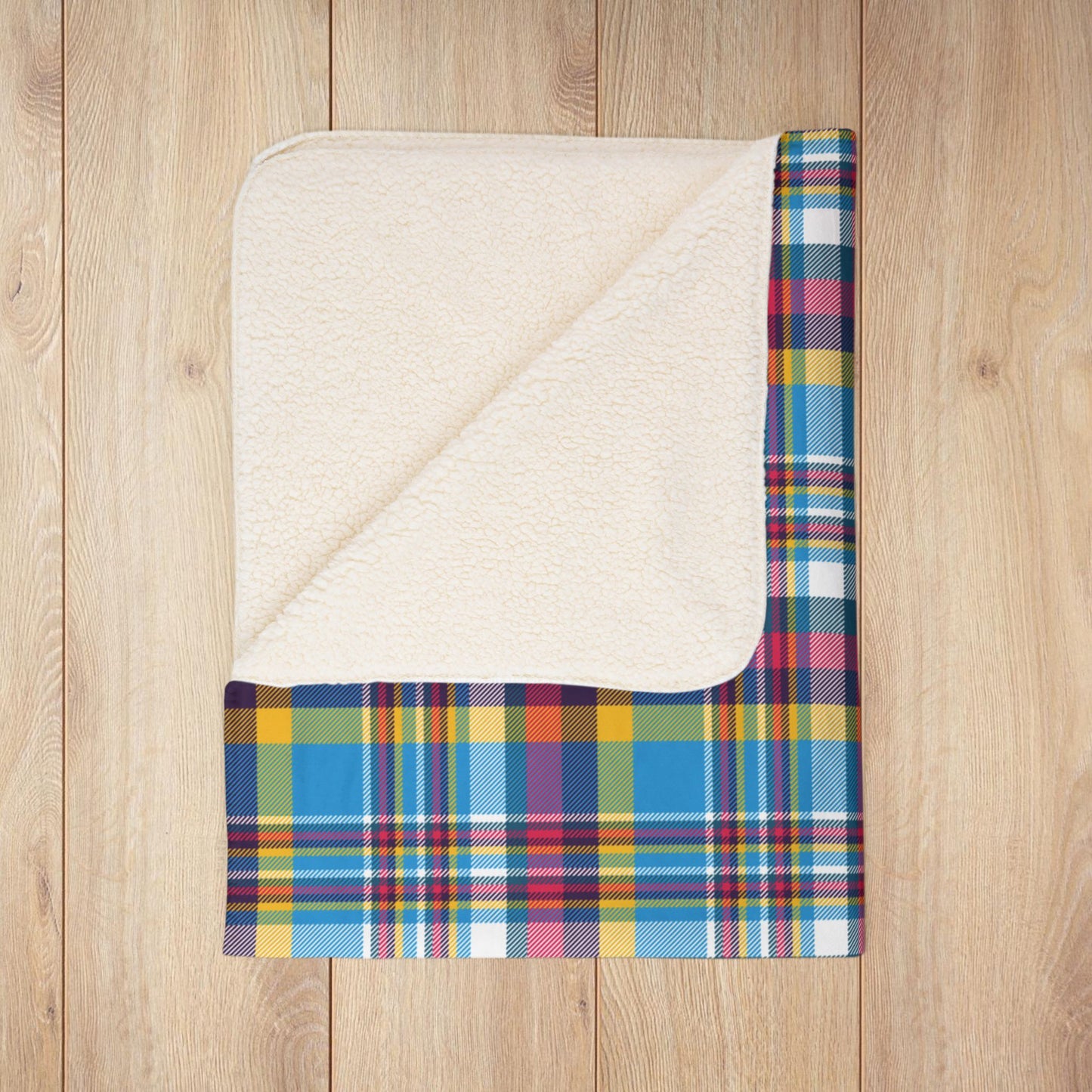 Polyamory Pride Plaid Fleece Sherpa Blanket