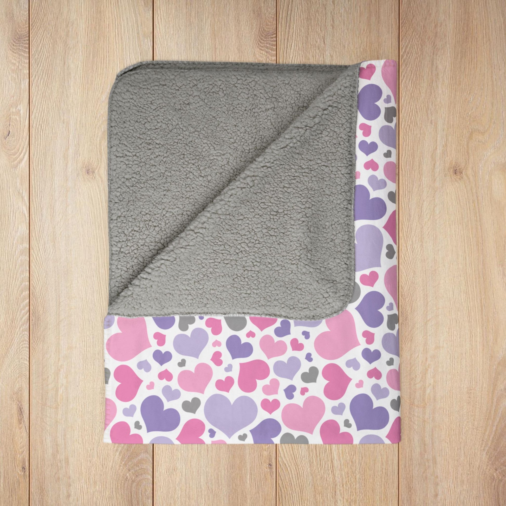 Cupiosexual Pride Valentine’s Day Hearts White Fleece Sherpa Blanket