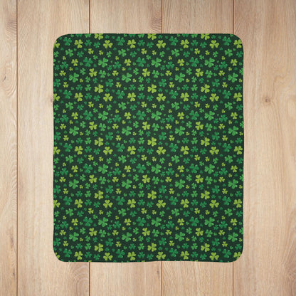 St. Patrick's Day Shamrocks Fleece Sherpa Blanket