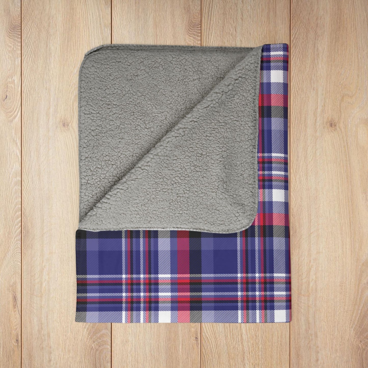 Leather Pride Plaid Fleece Sherpa Blanket
