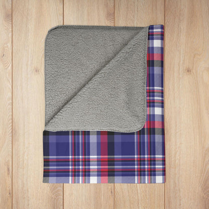 Leather Pride Plaid Fleece Sherpa Blanket
