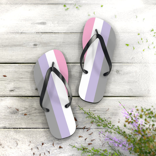 L Black sole Cupiosexual Pride Flip Flops