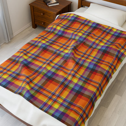 Halloween Plaid Velveteen Plush Blanket